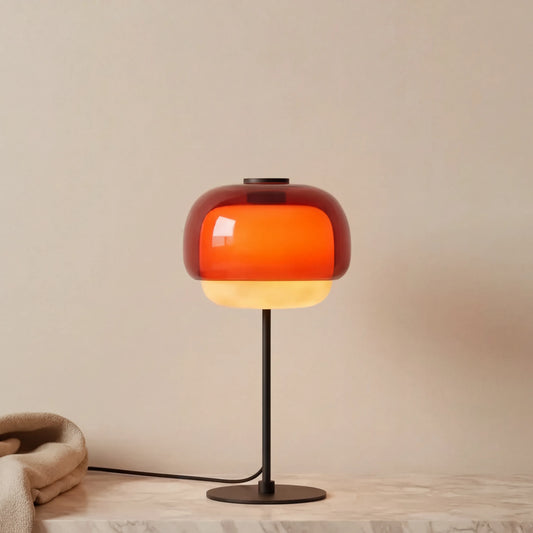Vernon Minimalist Coloured Glass Mushroom Table Light
