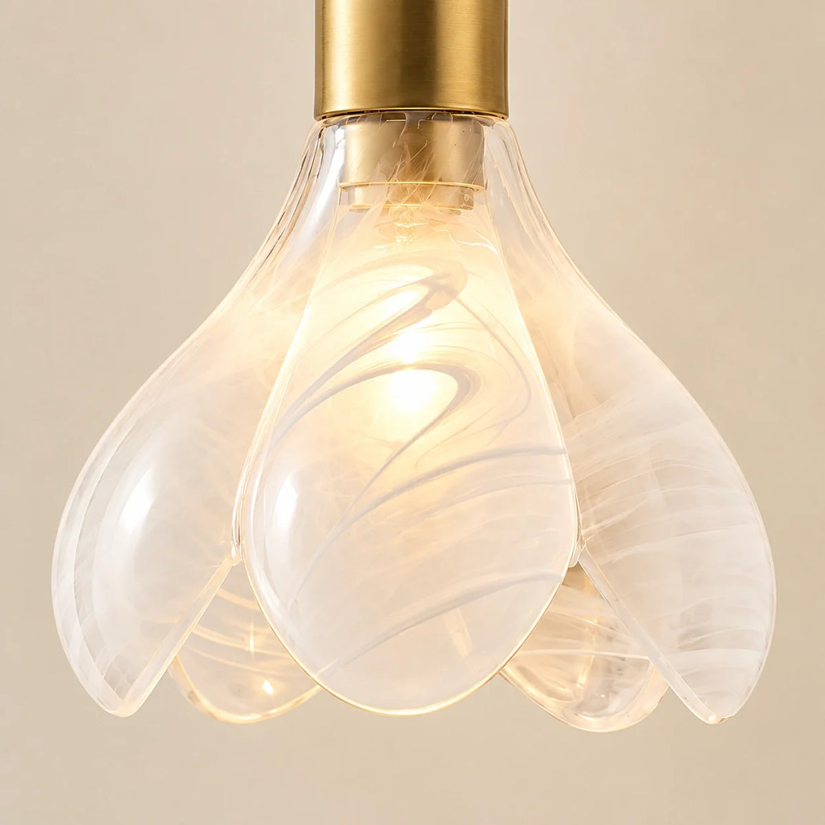 Floral glass wall light detail glass