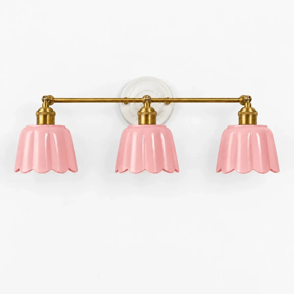 Modern British Porcelain Petal Shade Bathroom Vanity Light