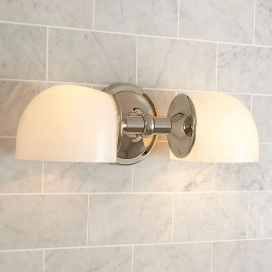 Modern Double Dome Glass Wall Sconce
