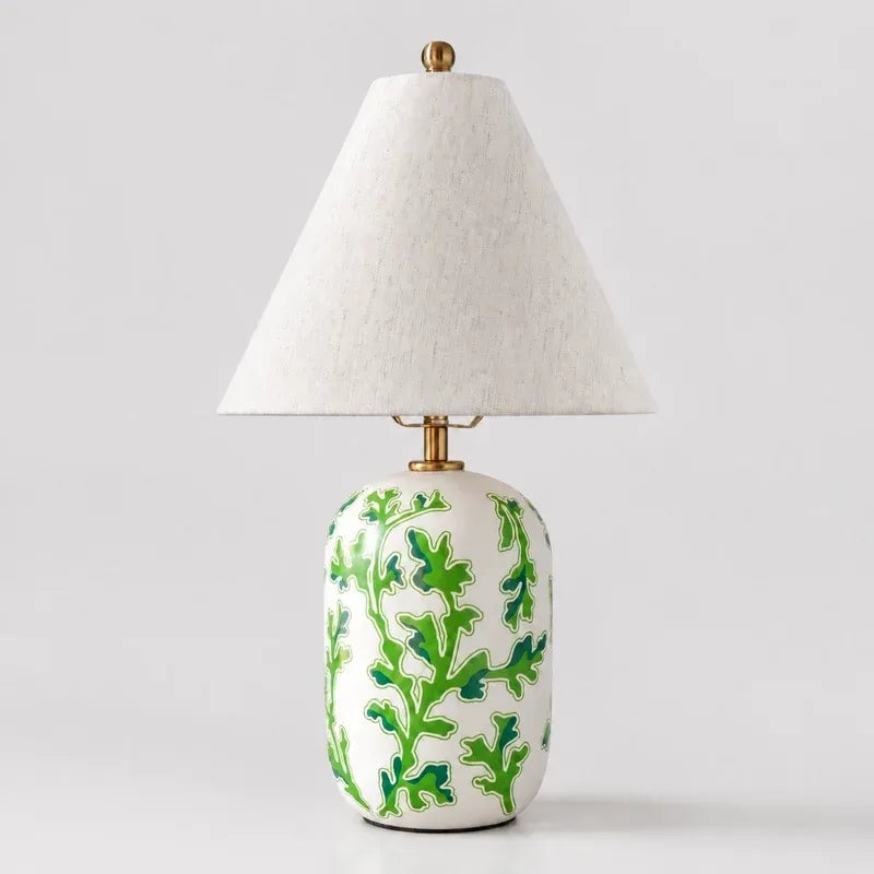 Retro Ceramic Table Lamp with Linen Shade