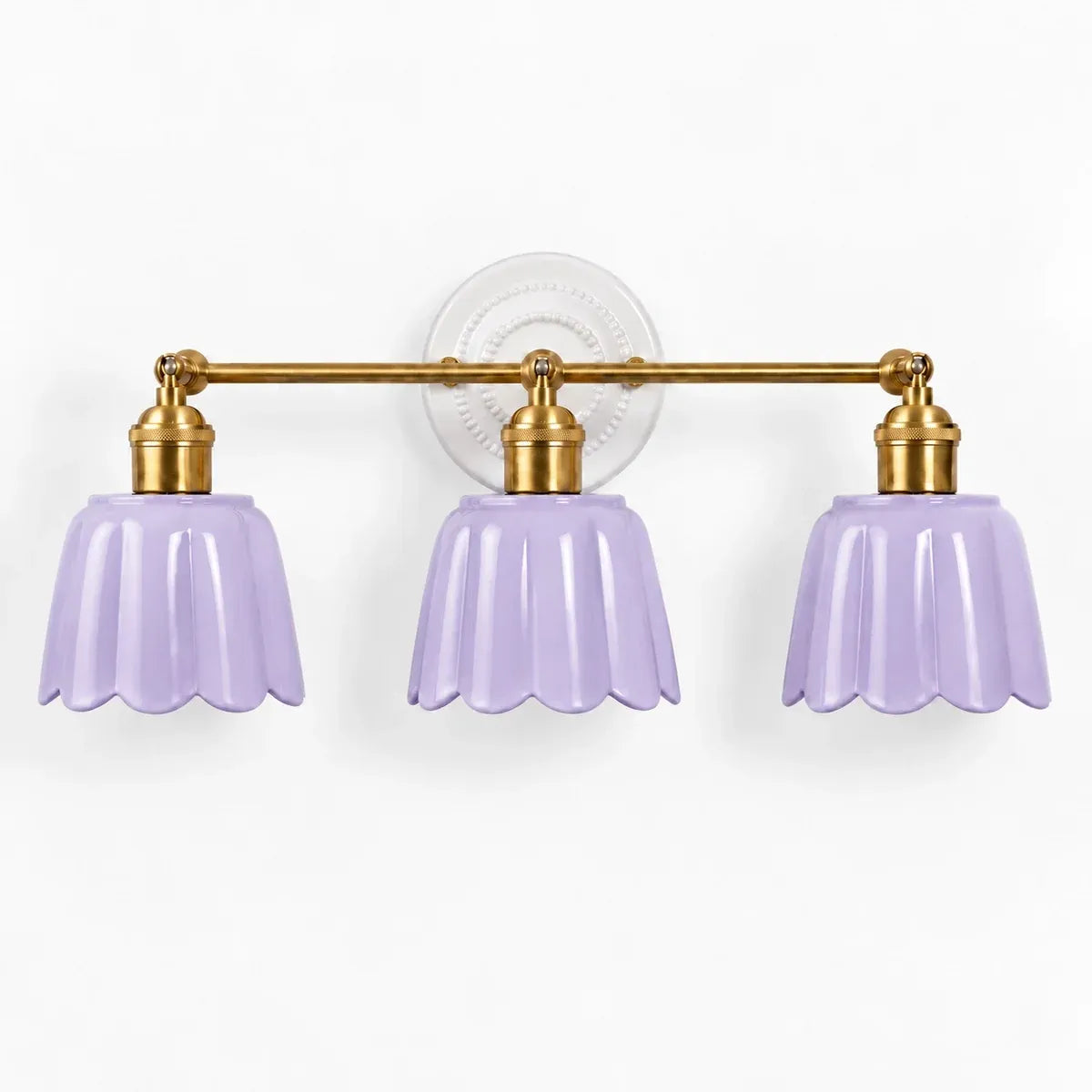 Modern British Porcelain Petal Shade Bathroom Vanity Light