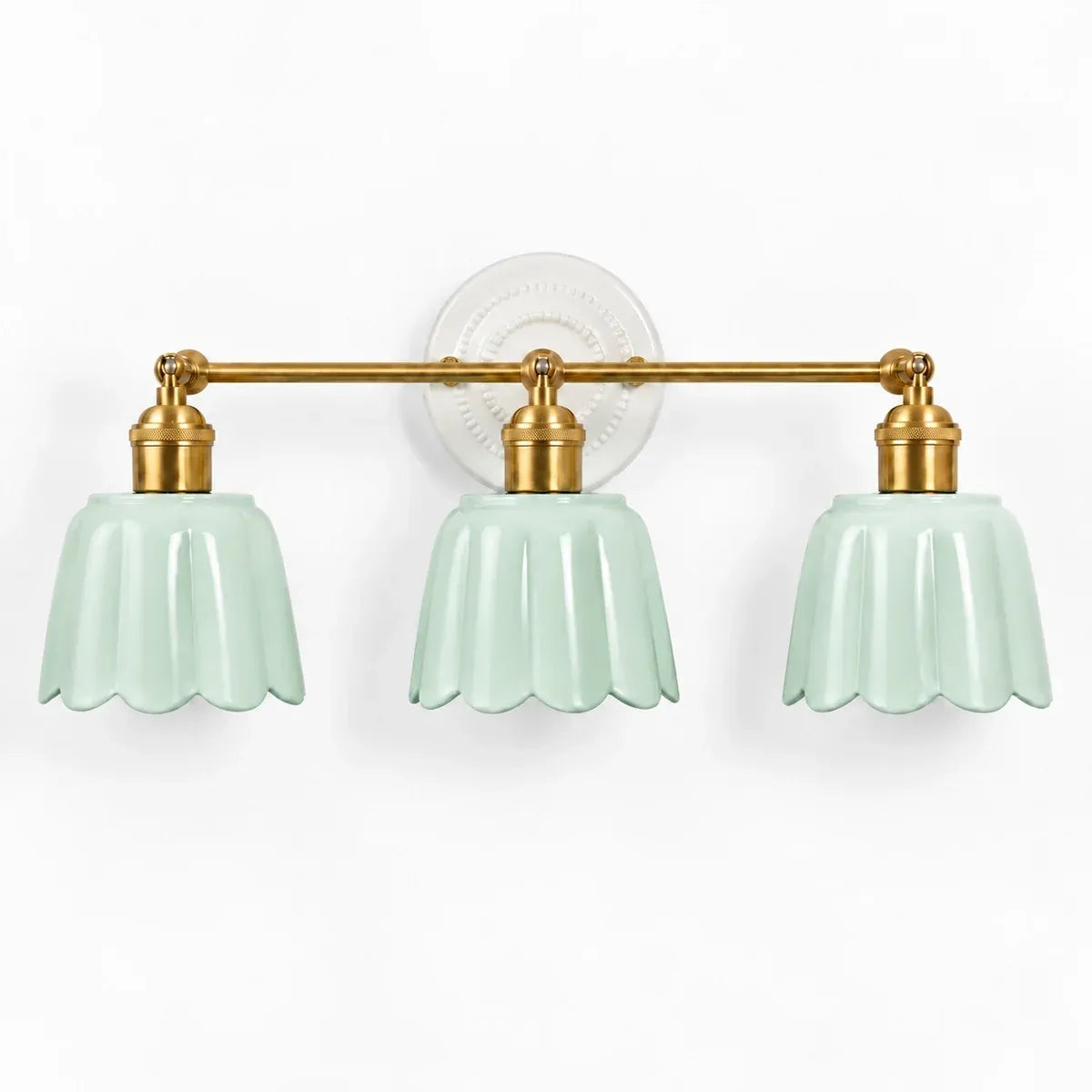 Modern British Porcelain Petal Shade Bathroom Vanity Light