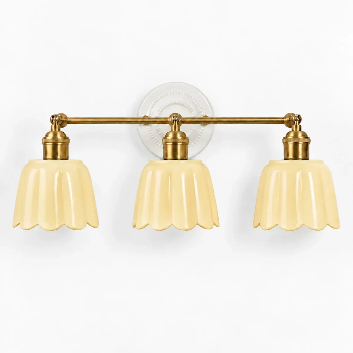 Modern British Porcelain Petal Shade Bathroom Vanity Light