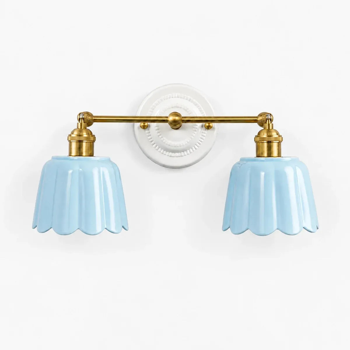Modern British Porcelain Petal Shade Bathroom Vanity Light