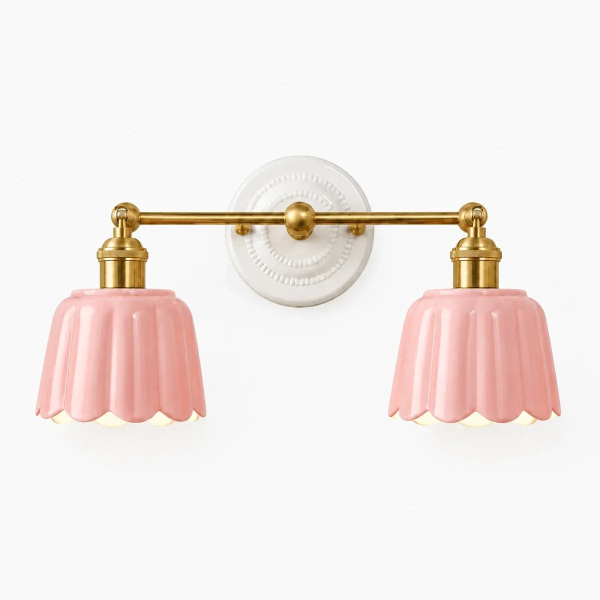 Modern British Porcelain Petal Shade Bathroom Vanity Light
