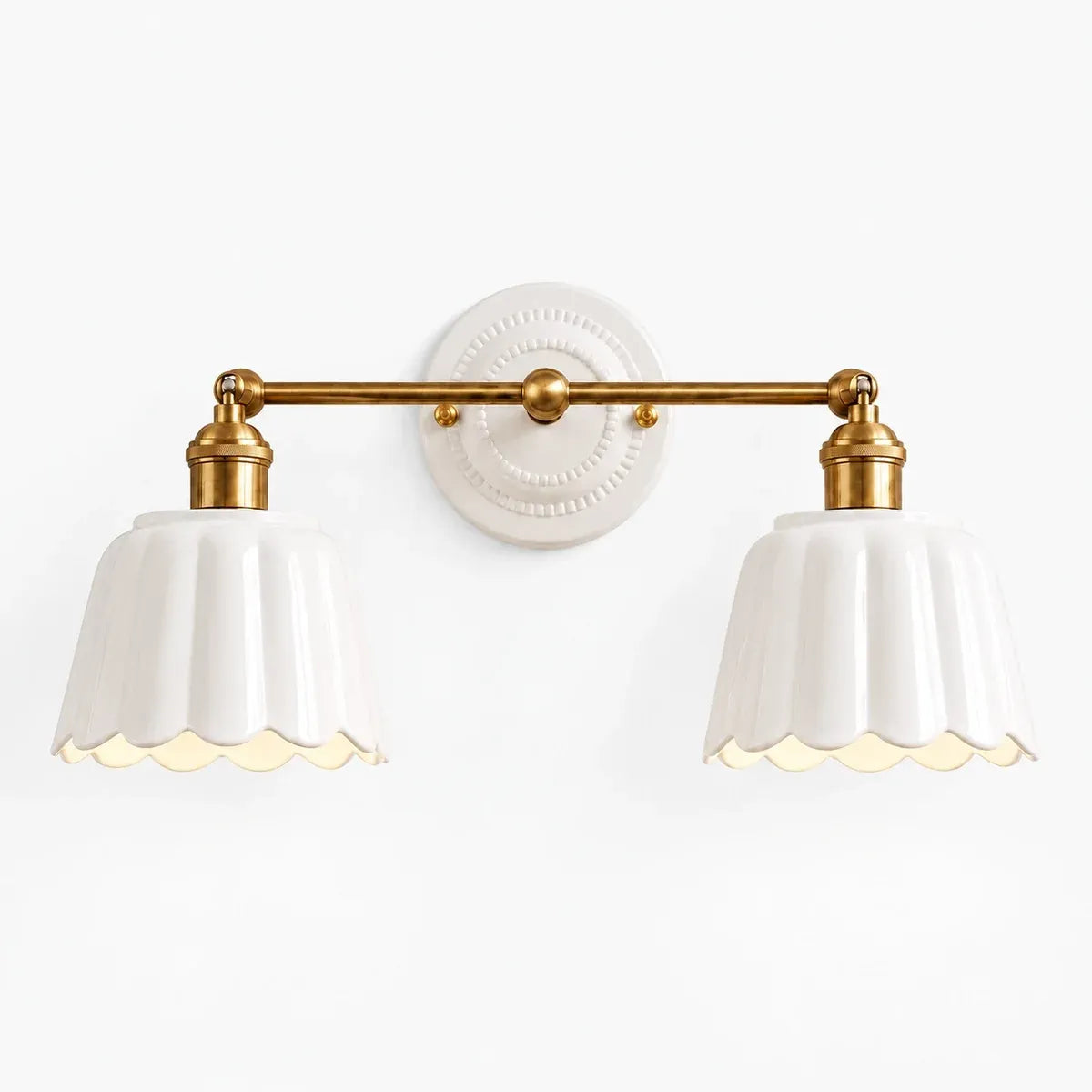 Modern British Porcelain Petal Shade Bathroom Vanity Light