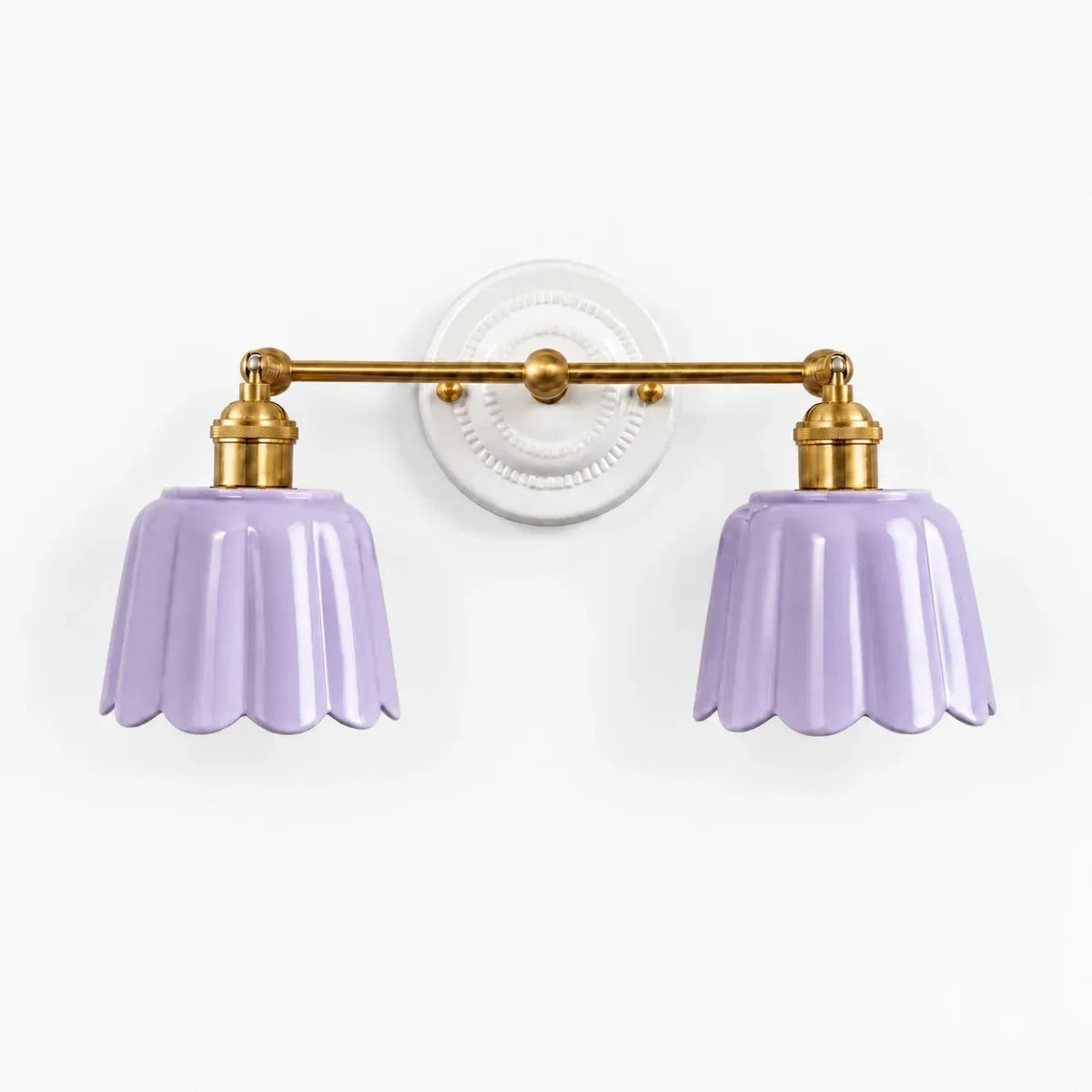 Modern British Porcelain Petal Shade Bathroom Vanity Light