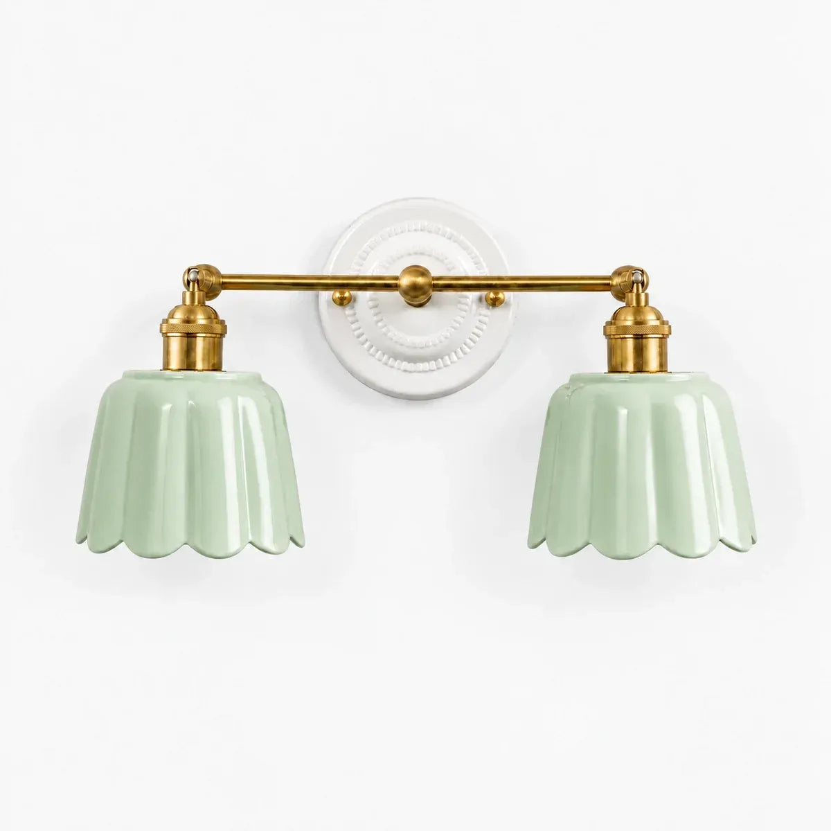 Modern British Porcelain Petal Shade Bathroom Vanity Light