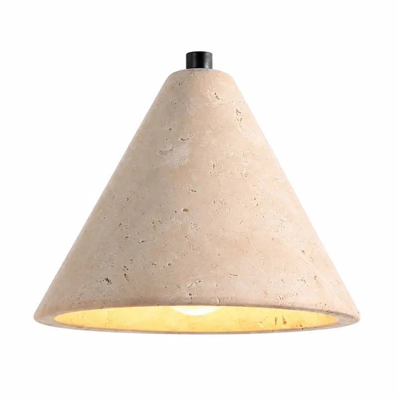 Modern Wabi-Sabi Minimalist Travertine Cone Wall Light