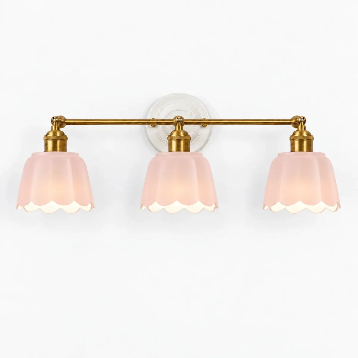 Modern British Porcelain Petal Shade Bathroom Vanity Light