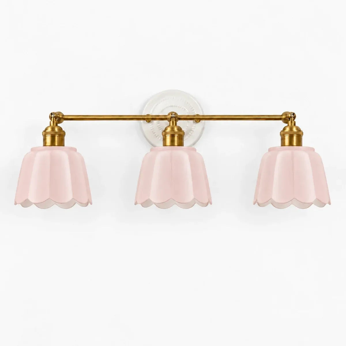 Modern British Porcelain Petal Shade Bathroom Vanity Light