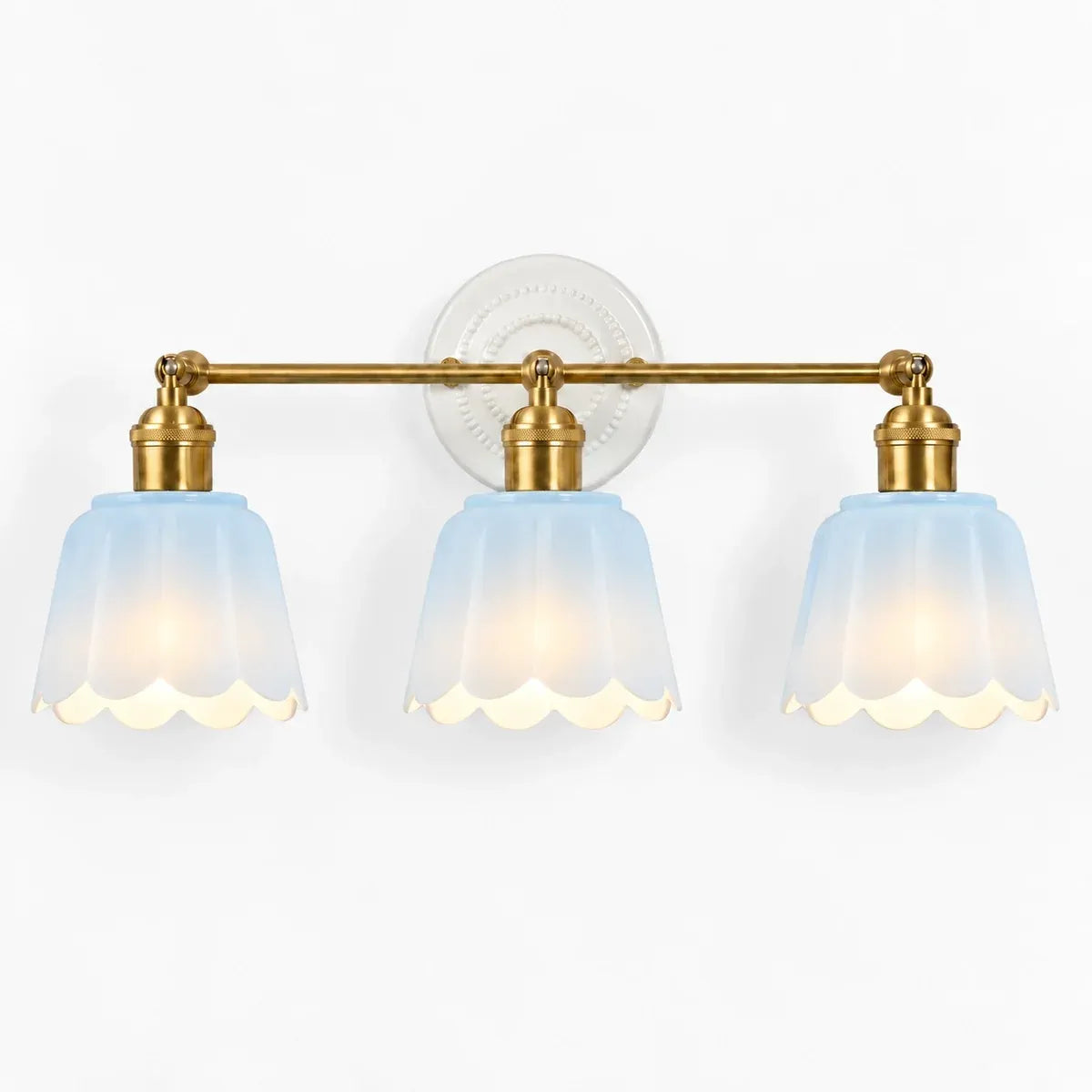 Modern British Porcelain Petal Shade Bathroom Vanity Light