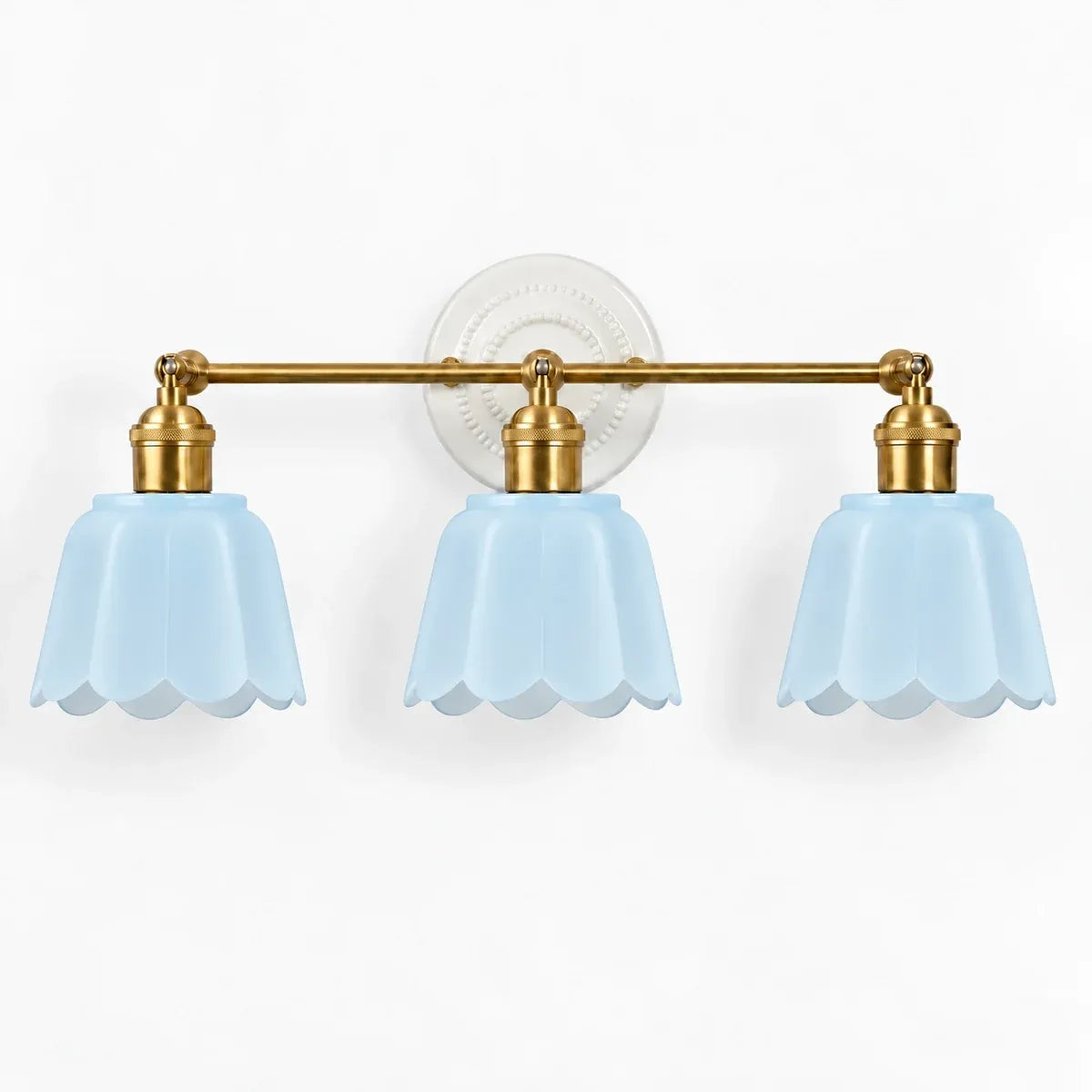 Modern British Porcelain Petal Shade Bathroom Vanity Light