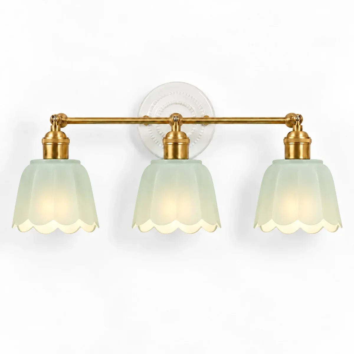 Modern British Porcelain Petal Shade Bathroom Vanity Light
