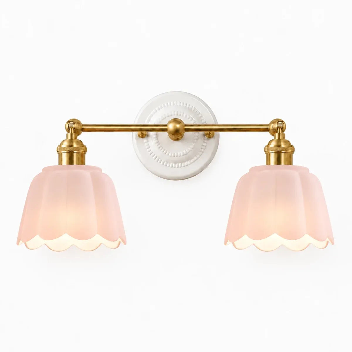 Modern British Porcelain Petal Shade Bathroom Vanity Light