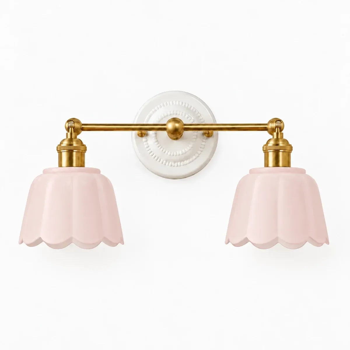 Modern British Porcelain Petal Shade Bathroom Vanity Light