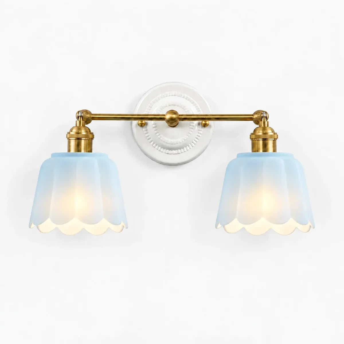 Modern British Porcelain Petal Shade Bathroom Vanity Light