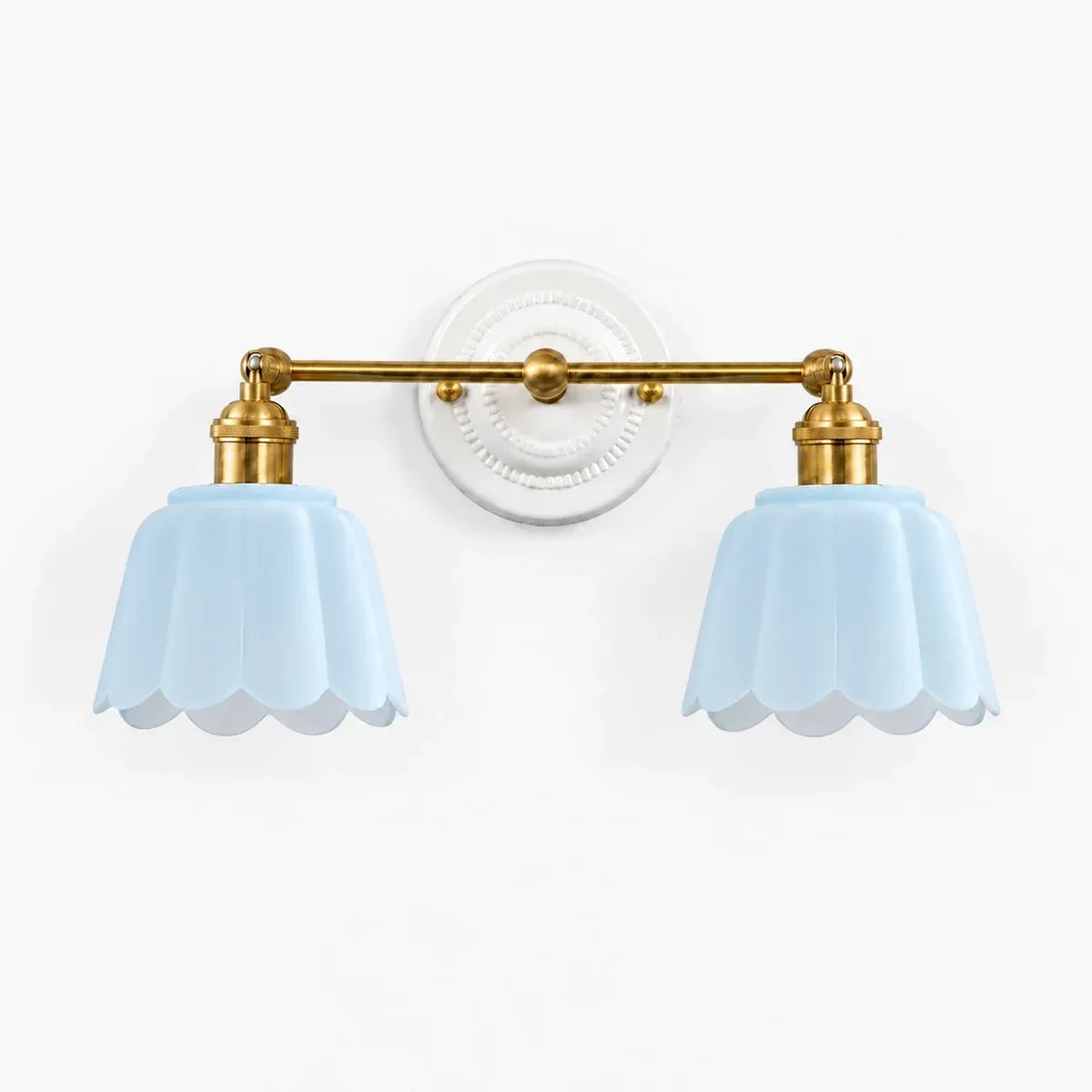 Modern British Porcelain Petal Shade Bathroom Vanity Light