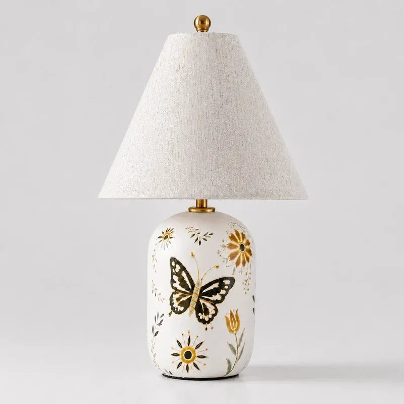 Retro Ceramic Table Lamp with Linen Shade