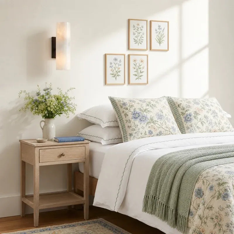 Modern Elegant Alabaster Column Wall Light