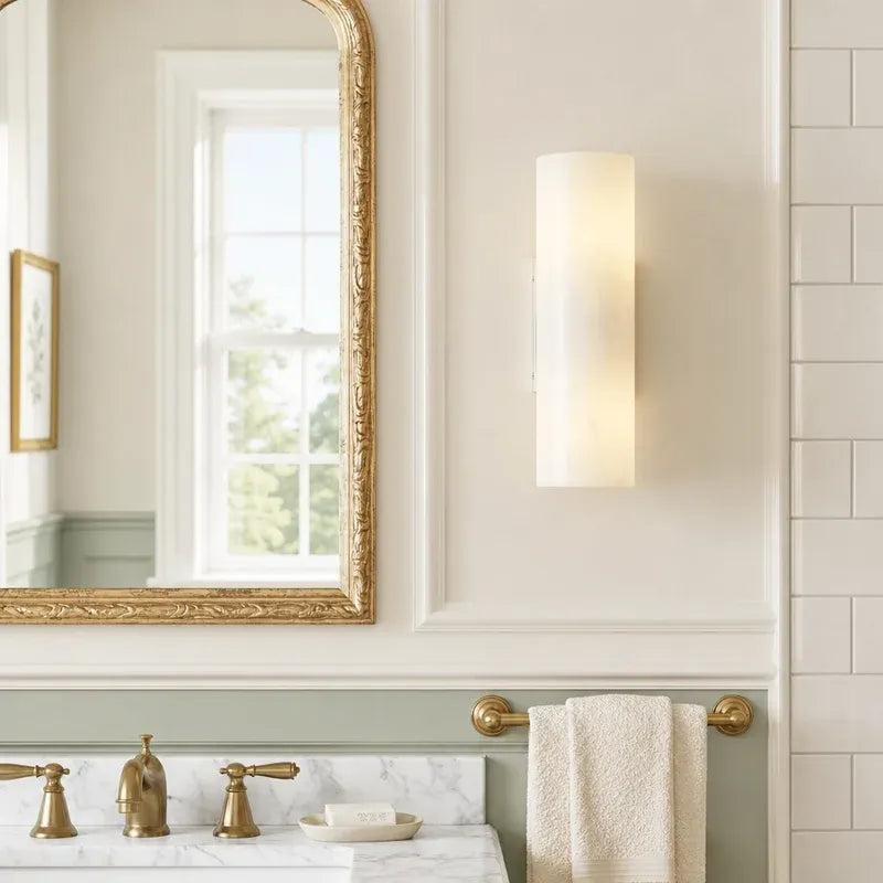 Modern Elegant Alabaster Column Wall Light