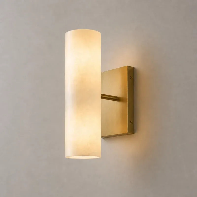 Modern Elegant Alabaster Column Wall Light