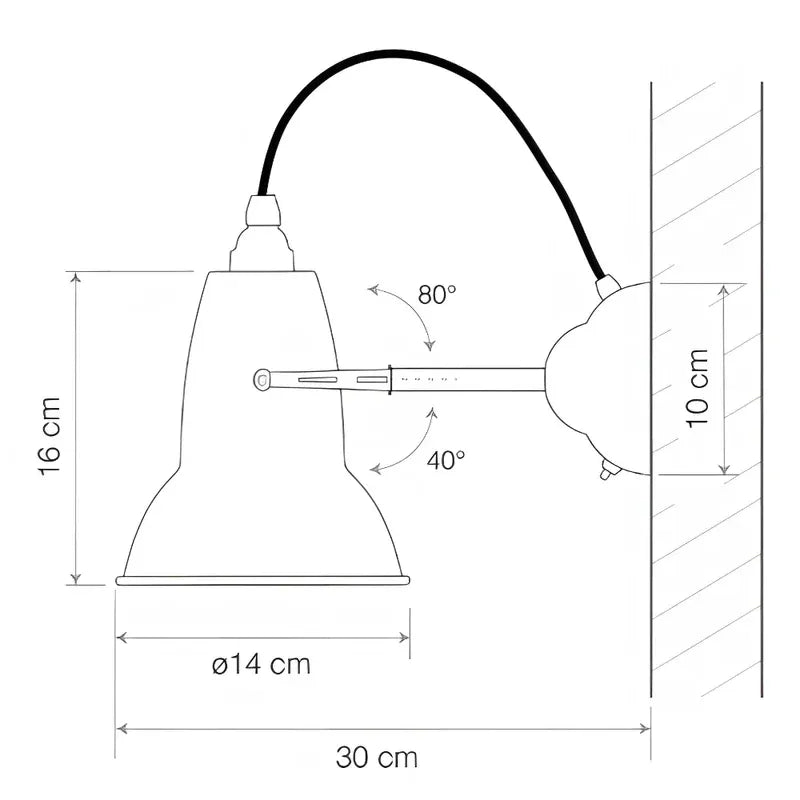 Melrose Industrial Retro Adjustable Metal Wall Light with Rotating Shade