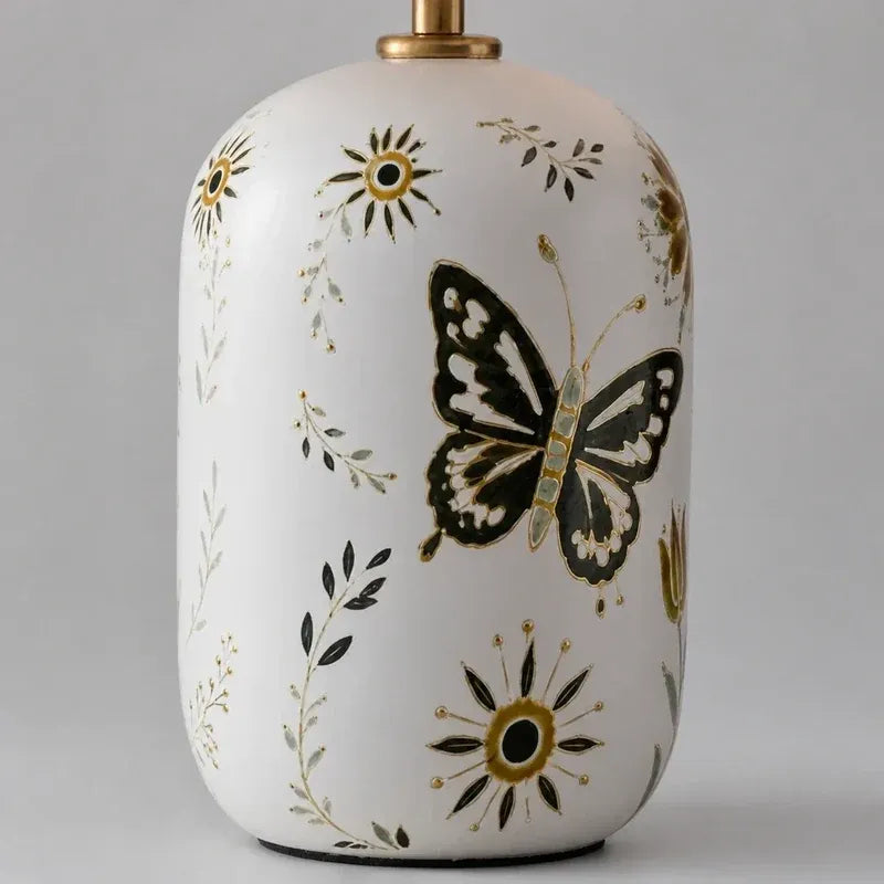 Retro Ceramic Table Lamp with Linen Shade