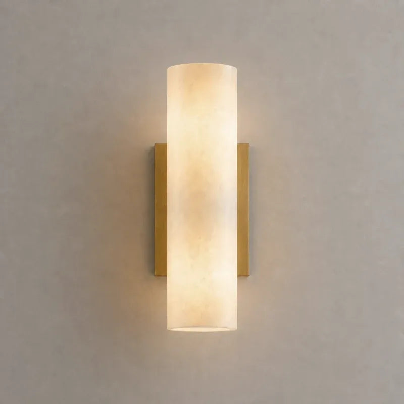 Modern Elegant Alabaster Column Wall Light
