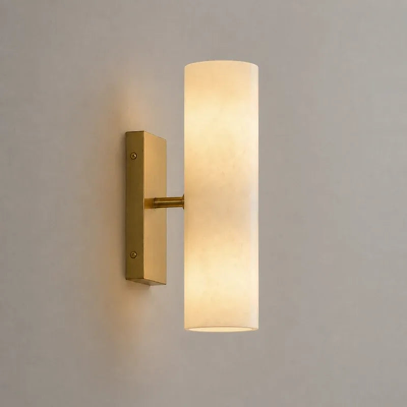 Modern Elegant Alabaster Column Wall Light