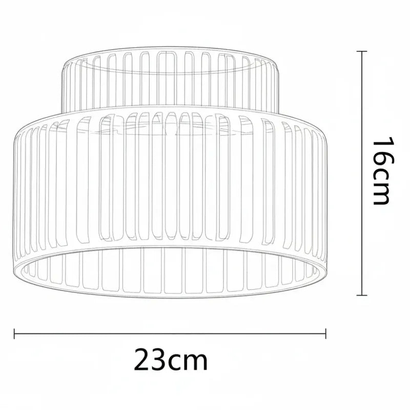 Nordic Modern Retro Colorful Fluted Flush Ceiling Light
