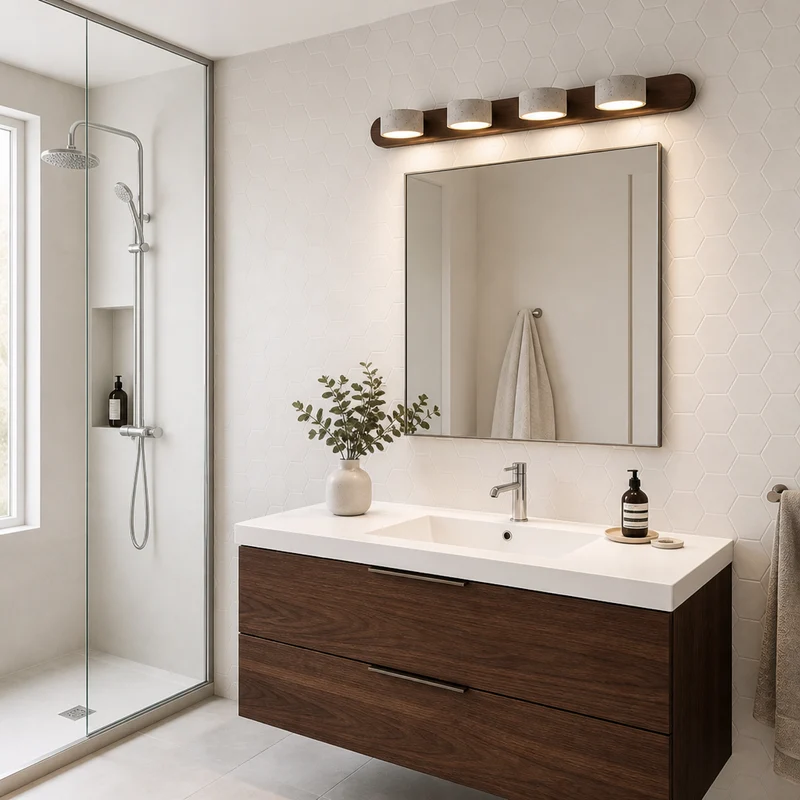 Wabi-Sabi Natural Travertine Wood Vanity Wall Light