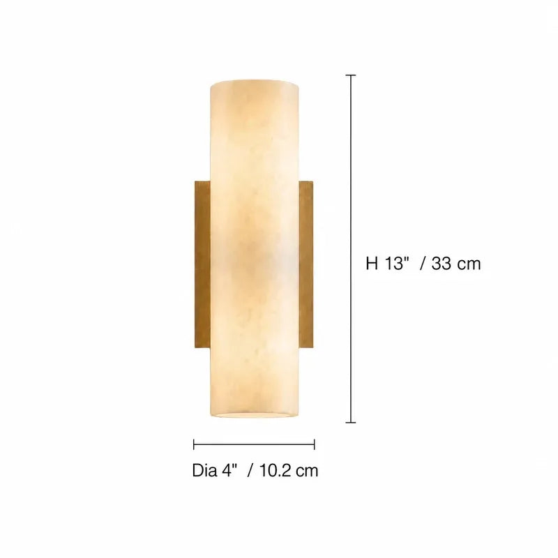 Modern Elegant Alabaster Column Wall Light