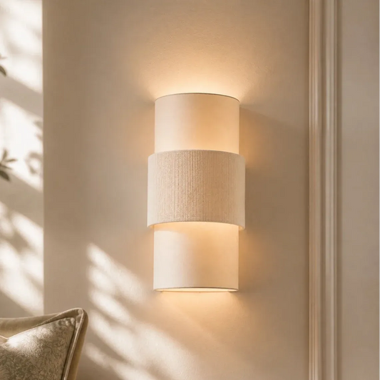 Modern Minimalist Linen Cylindrical Wall Light