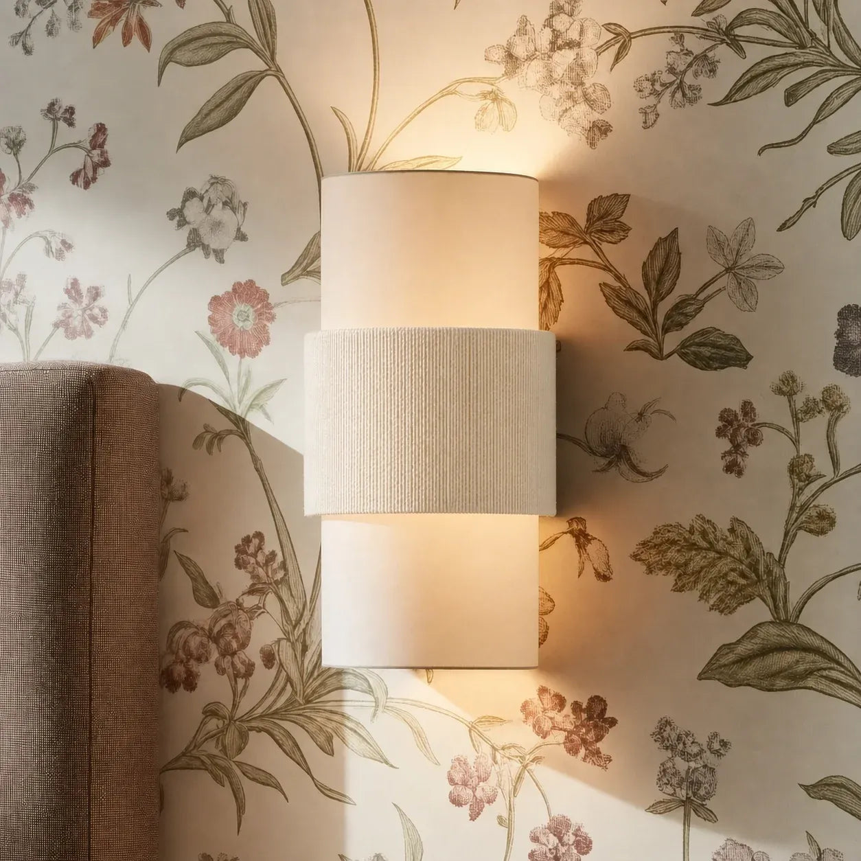 Modern Minimalist Linen Cylindrical Wall Light
