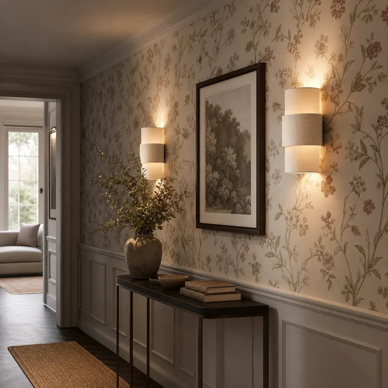 Modern Minimalist Linen Cylindrical Wall Light