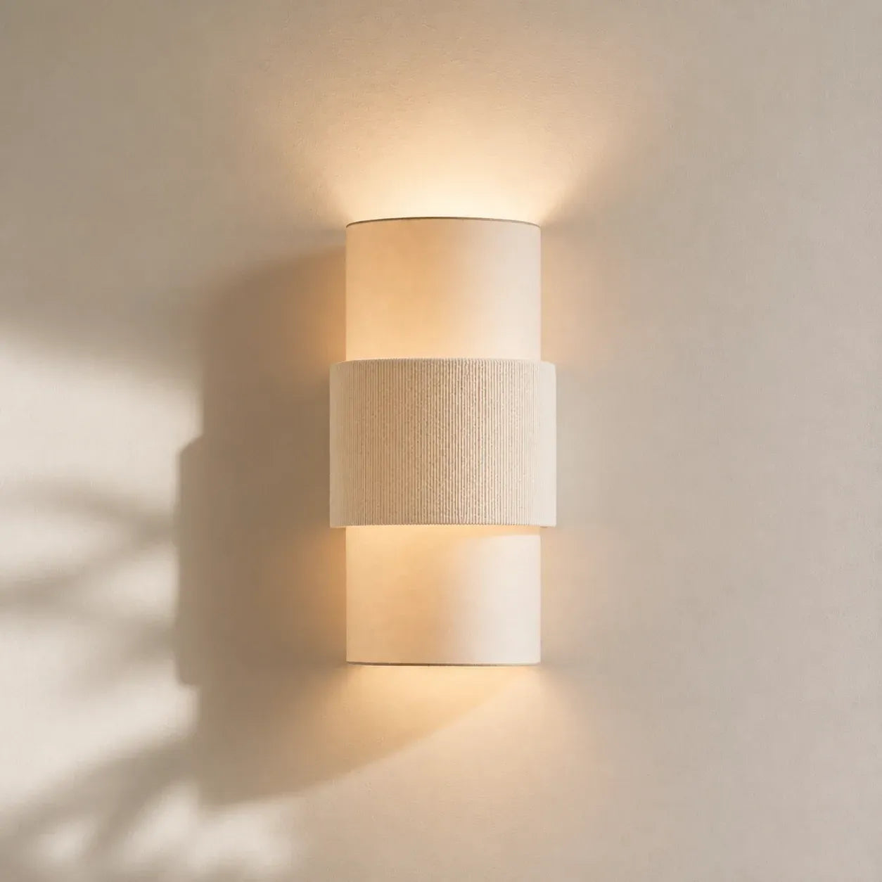 Modern Minimalist Linen Cylindrical Wall Light