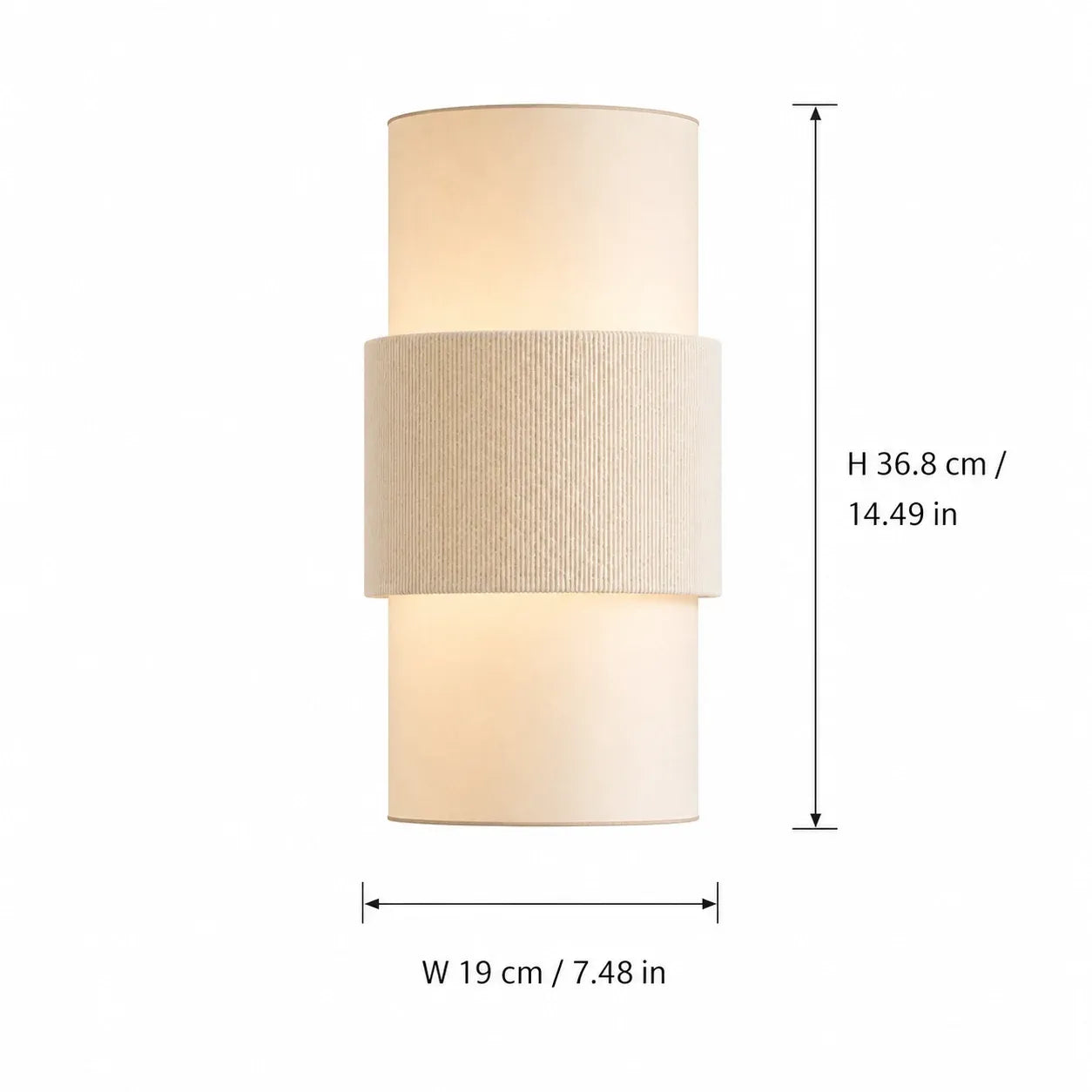 Modern Minimalist Linen Cylindrical Wall Light