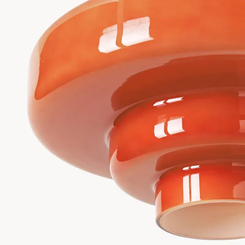 Mid Century Modern Bauhaus Handblown Tiered Glass Pendant Light