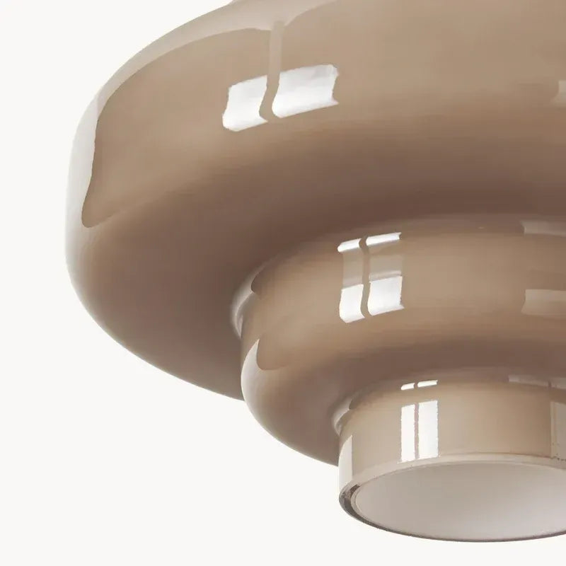 Mid Century Modern Bauhaus Handblown Tiered Glass Pendant Light