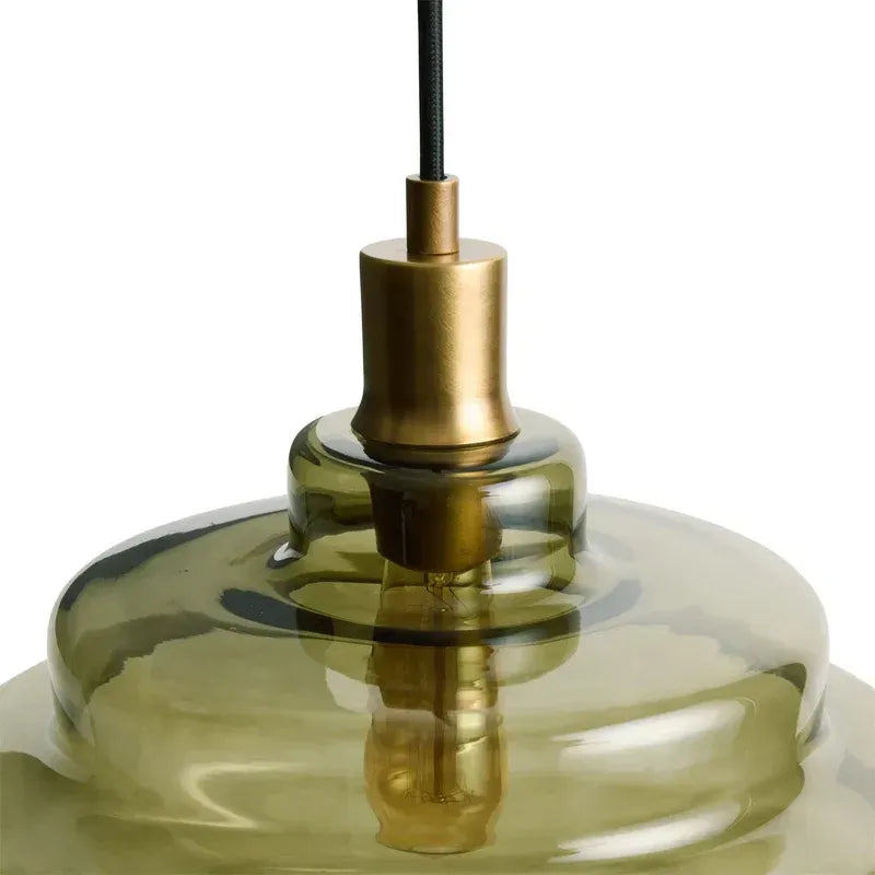 Mid Century Modern Bauhaus Handblown Tiered Glass Pendant Light