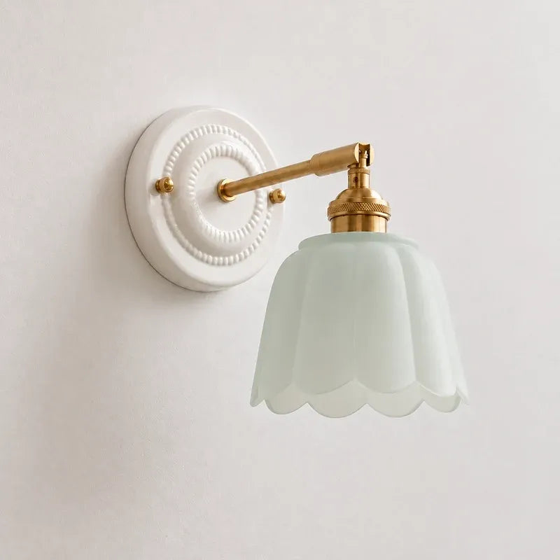 Modern Cottage Ceramic Flower Wall Sconce