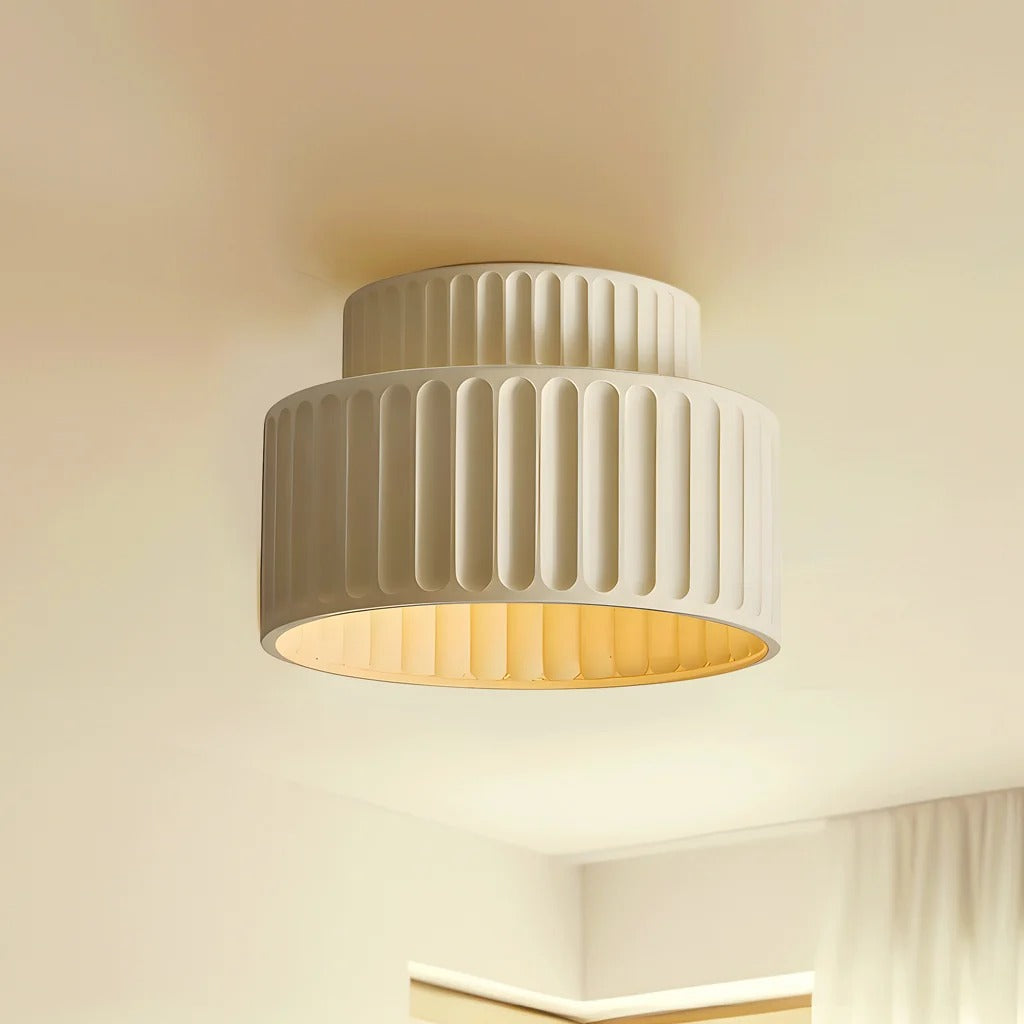 Nordic Modern Retro Colorful Fluted Flush Ceiling Light