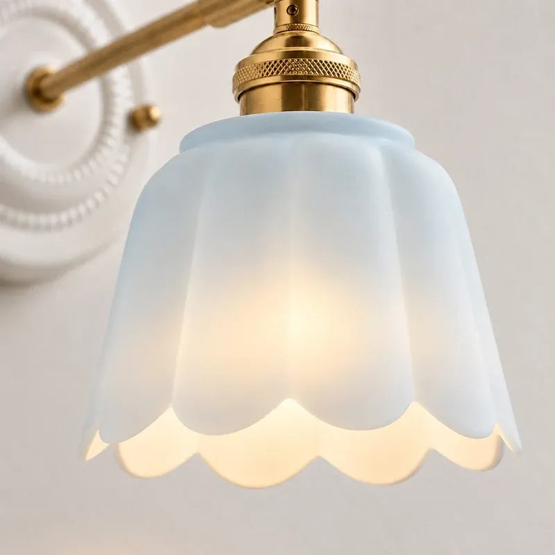Modern Cottage Ceramic Flower Wall Sconce