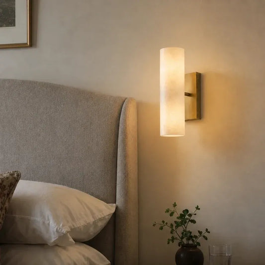 Modern Elegant Alabaster Column Wall Light