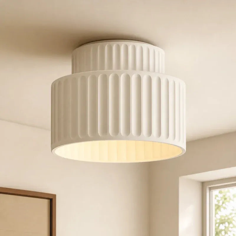Nordic Modern Retro Colorful Fluted Flush Ceiling Light