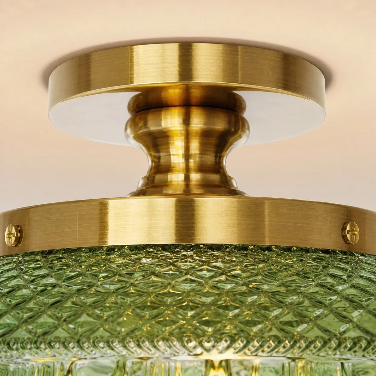Jules Vintage Textured Glass Disc Ceiling Light