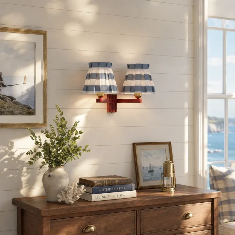 Retro Farmhouse Wisteria Boxie Twin Wall Light For Entryway