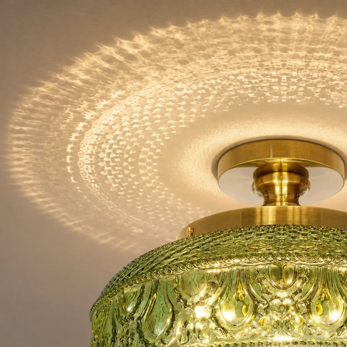 Jules Vintage Textured Glass Disc Ceiling Light